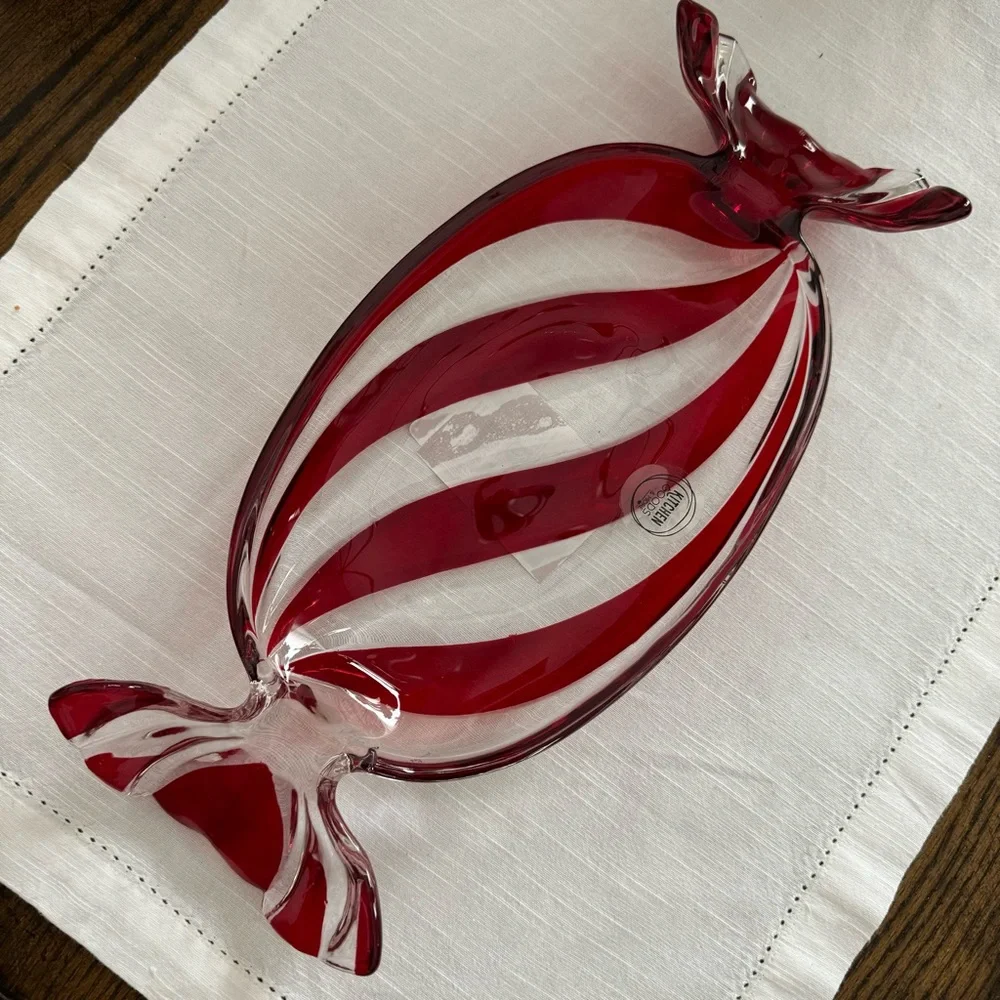 Striped Glass Candy Dish~ • Large: 1.8